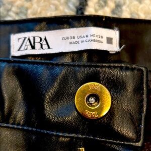 Zara faux black leather pants